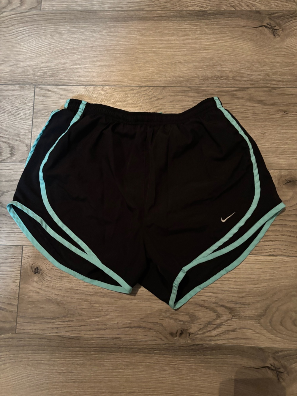 Nike Black Athletic Shorts with Teal Trim